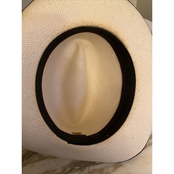 Classic Straw Fedora Hat With Black Ribbon & Feather Accent - Picture 6 of 7